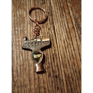 New Vintage Lynchburg Train Keychain Railroad Souvenir Tennessee Key Ring NOS